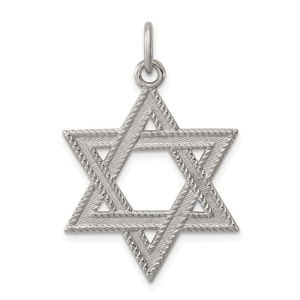 Sterling Silver Star of David Charm, 28 x 23 mm