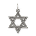 Sterling Silver Antiqued Star of David Pendant, 23 x 18 mm