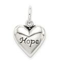 Sterling Silver Antiqued Hope Pendant, 17 x 14 mm