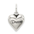Sterling Silver Antiqued Dream Heart Pendant, 17 x 14 mm