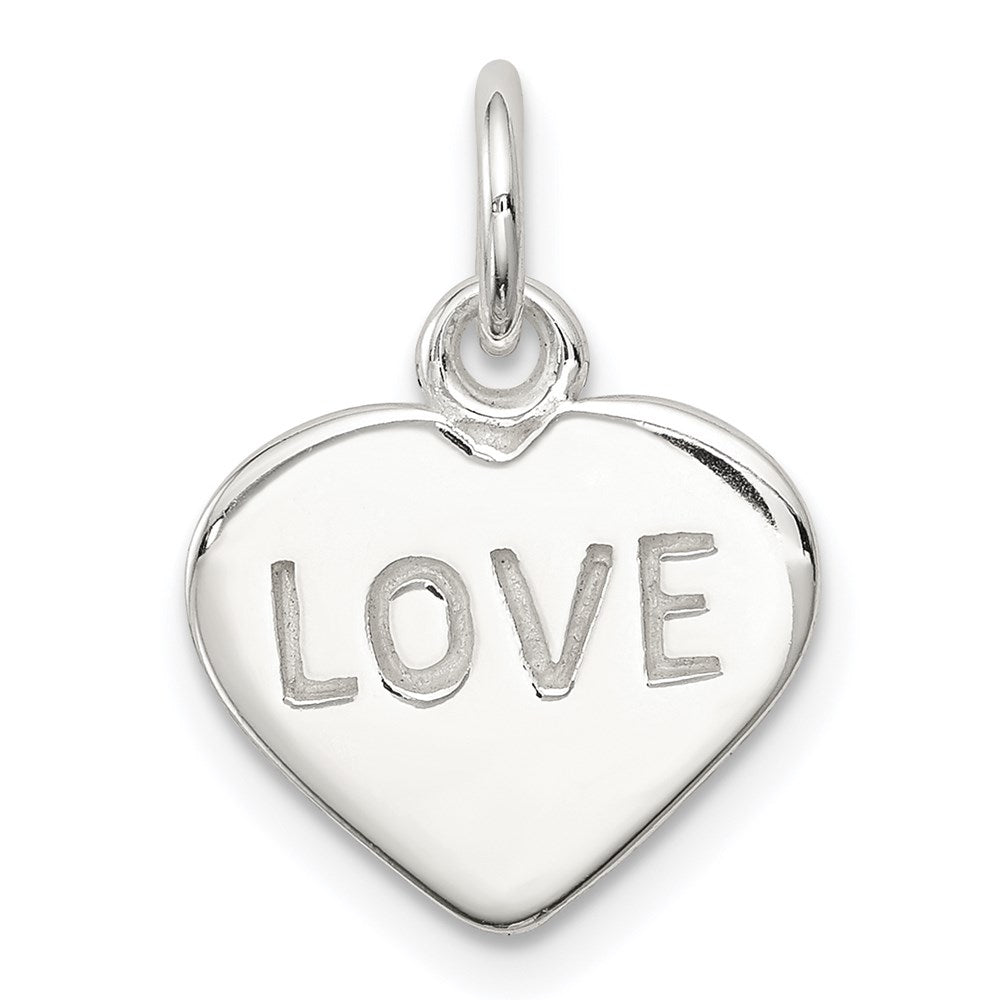 Sterling Silver Love Heart Charm, 17 x 13 mm
