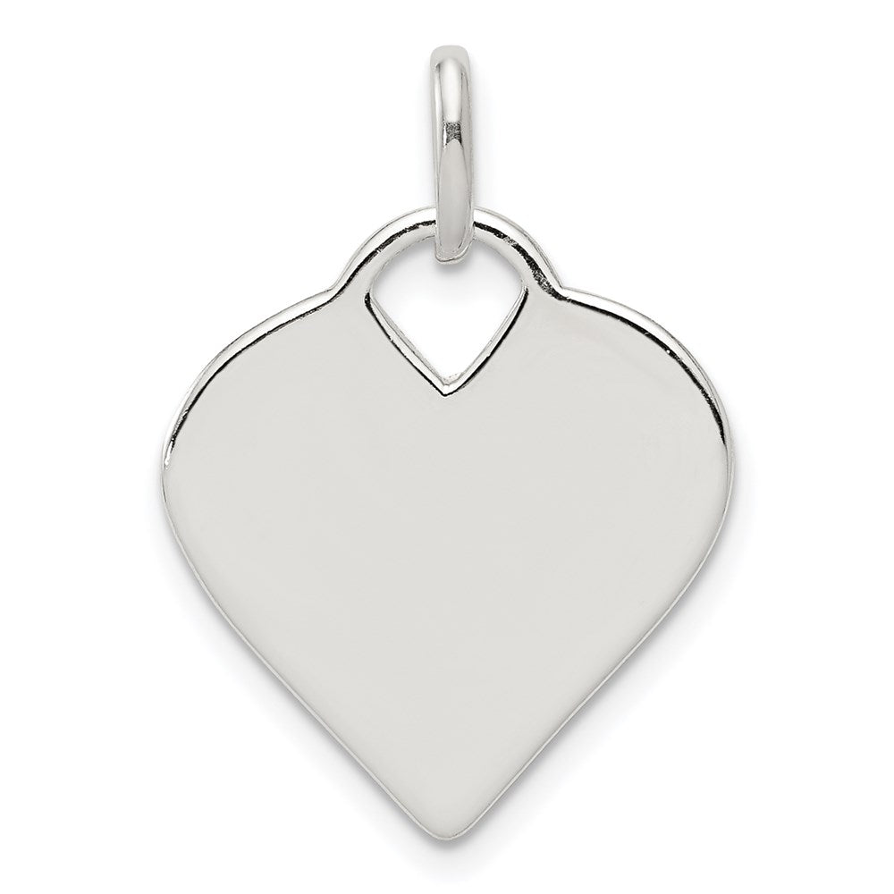Sterling Silver Polished Heart Charm, 25 x 18 mm