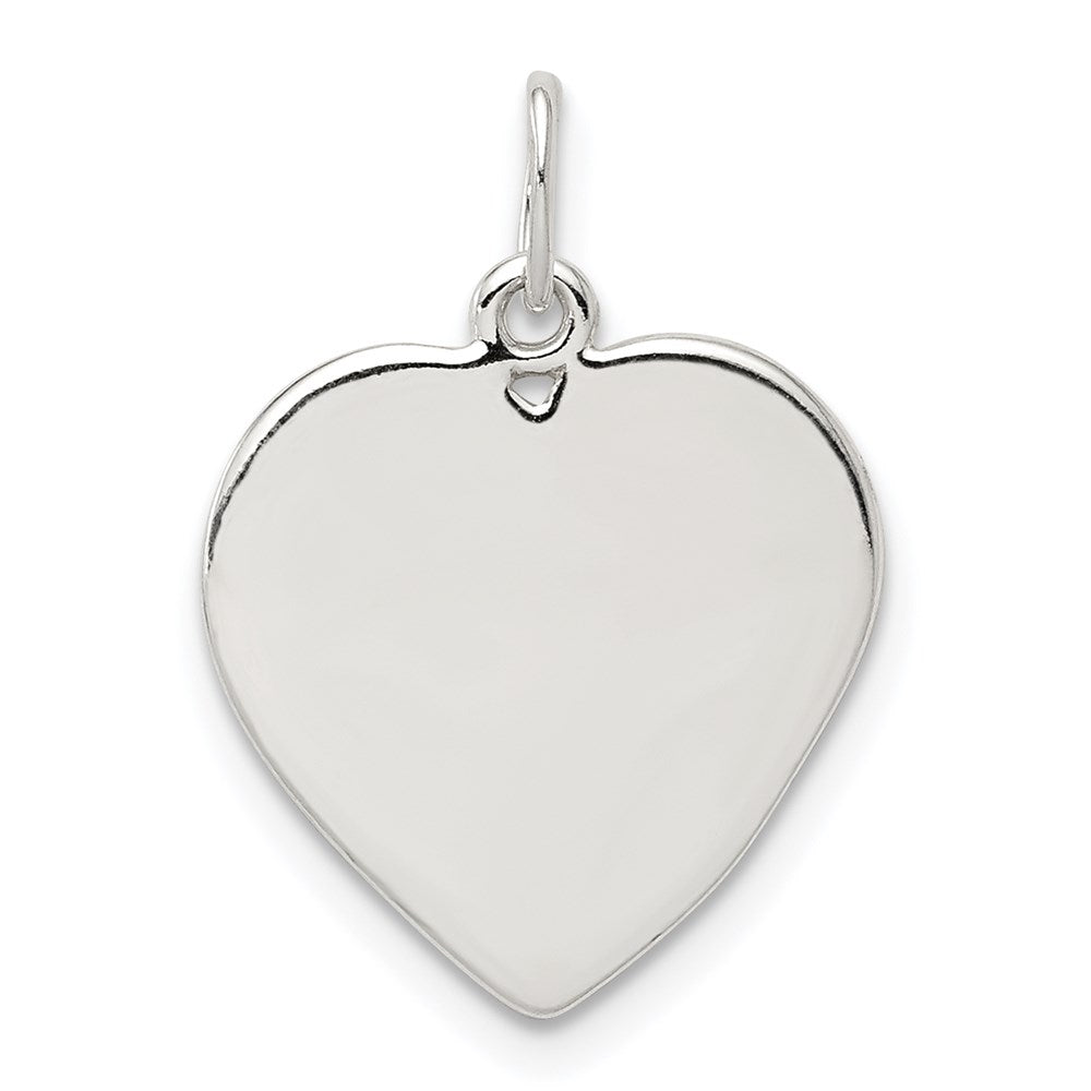 Sterling Silver Small Heart Charm, 20 x 15 mm