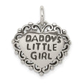 Sterling Silver Antiqued Daddy's Little Girl, 21.5 x 17.92 mm