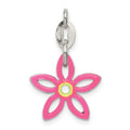 Sterling Silver Enameled Charm, 17 x 15 mm