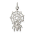 Sterling Silver Spider on Web Charm, 28 x 14 mm