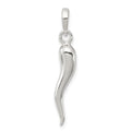 Sterling Silver Italian Horn, 27 x 4 mm