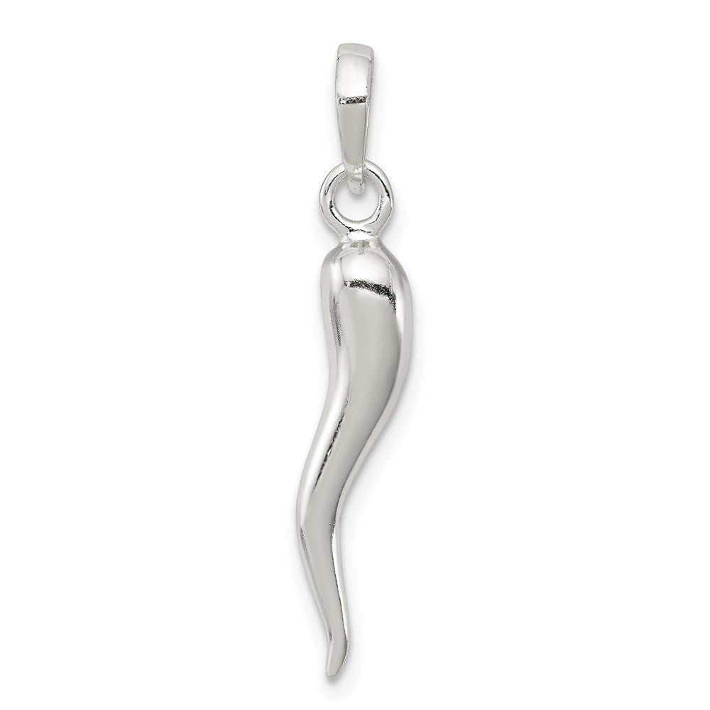 Sterling Silver Italian Horn, 27 x 4 mm
