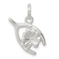 Sterling Silver Four Leaf Clover & Wishbone, 21 x 16 mm