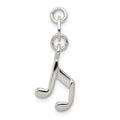 Sterling Silver Music Note Charm, 15 x 10 mm