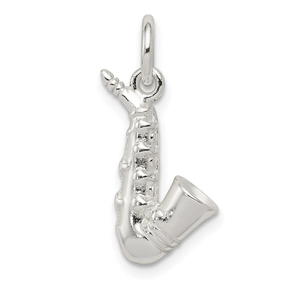 Sterling Silver Saxophone Charm, 17 x 10 mm