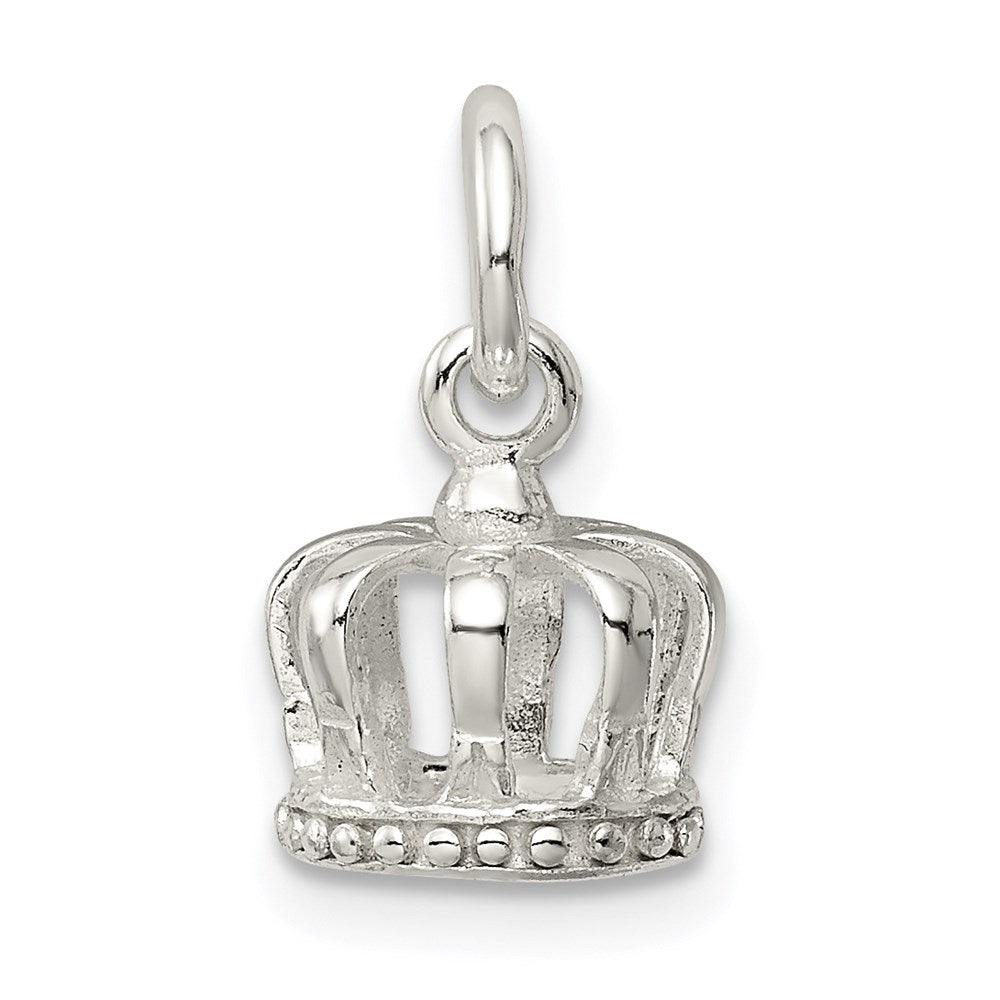 Sterling Silver Crown Charm, 11 x 9 mm
