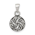 Sterling Silver Antiqued Celtic Pendant, 12 x 9 mm