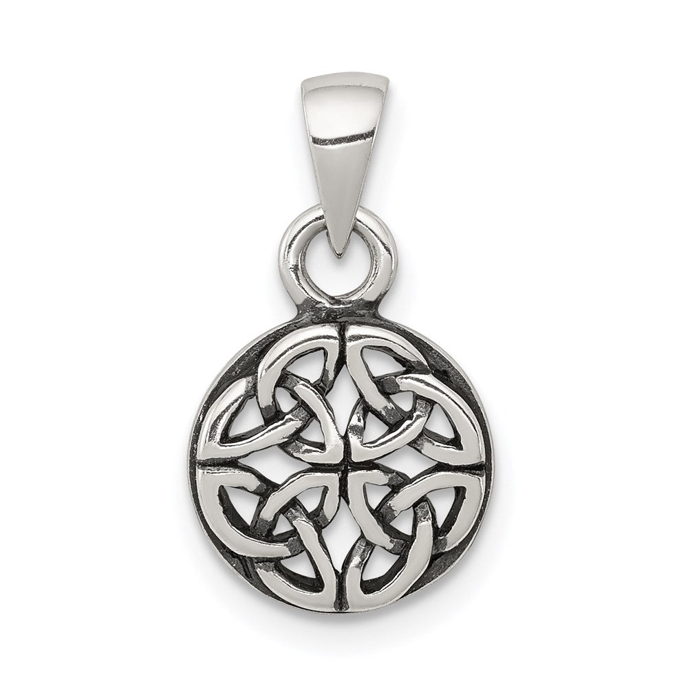 Sterling Silver Antiqued Celtic Pendant, 12 x 9 mm