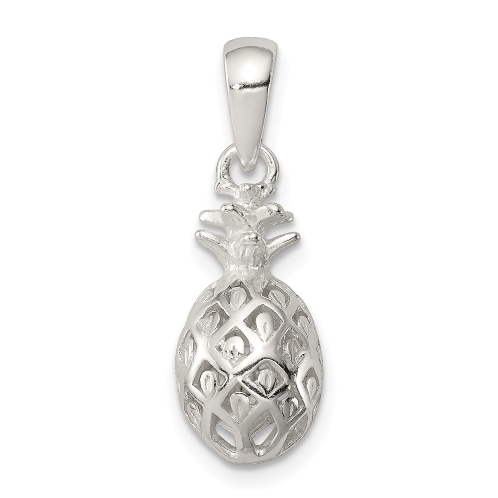 Sterling Silver Pineapple Pendant, 20 x 8.5 mm