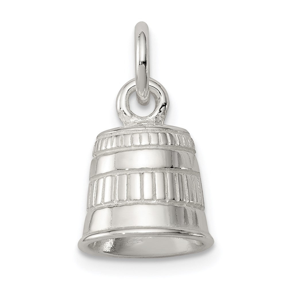 Sterling Silver Thimble Charm, 14 x 10 mm