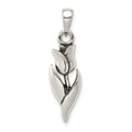Sterling Silver Antiqued Tulip Pendant, 28 x 8 mm