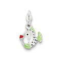 Sterling Silver Enameled Charm, 22 x 16 mm