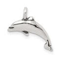 Sterling Silver Antiqued Small Dolphin Charm, 17 x 13 mm