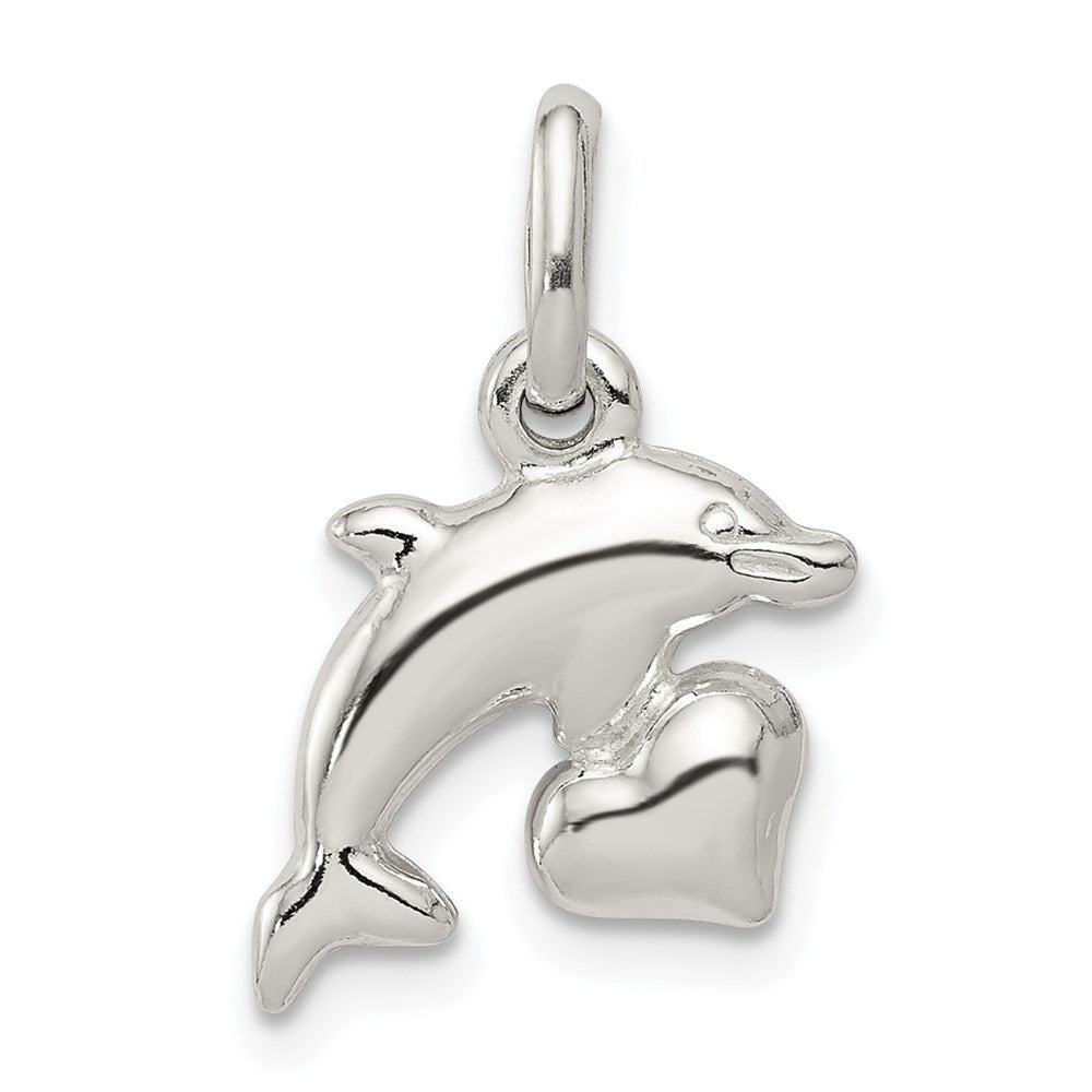 Sterling Silver Dolphin Pendant, 20 x 12 mm