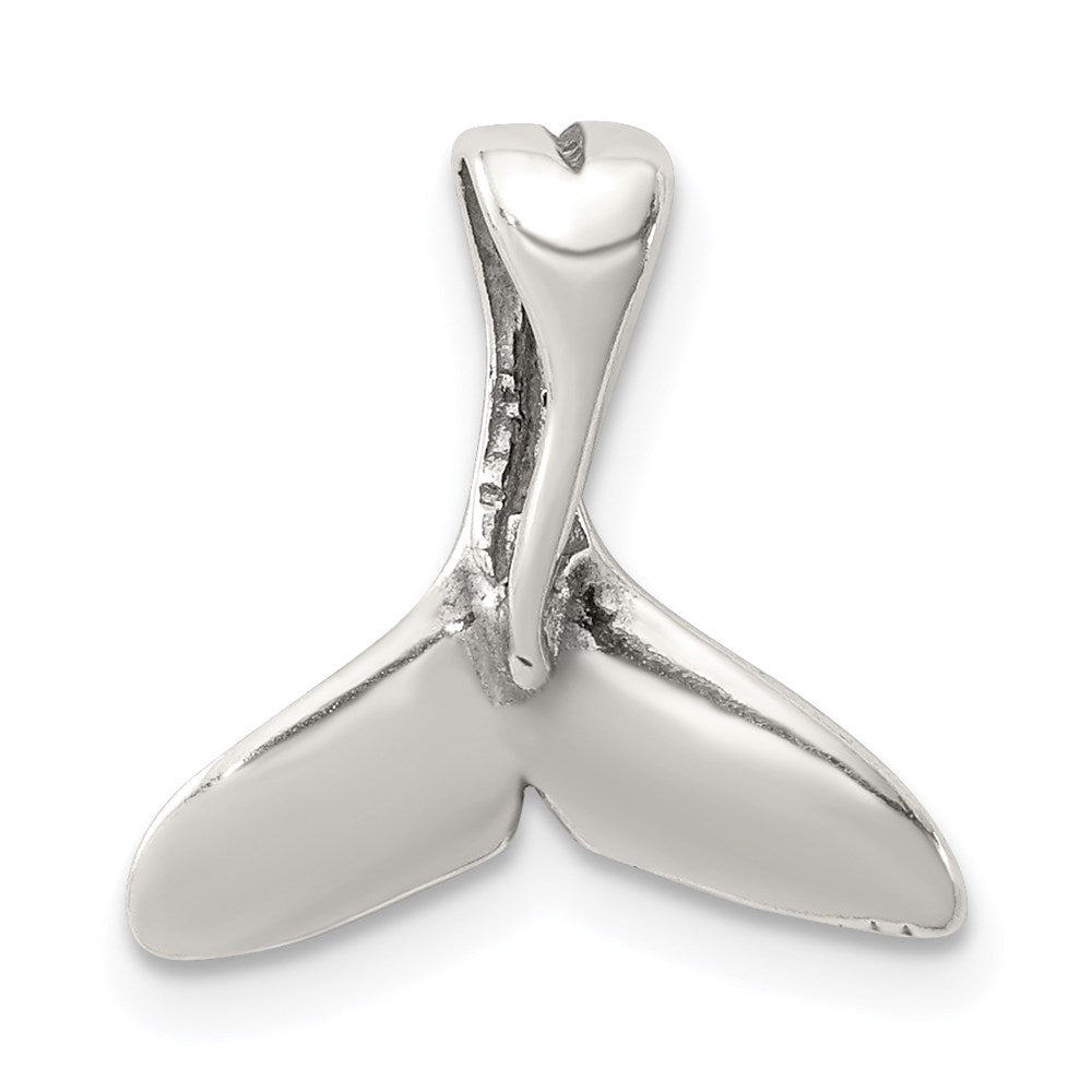 Sterling Silver Small Whale Tail Pendant, 16 x 14 mm