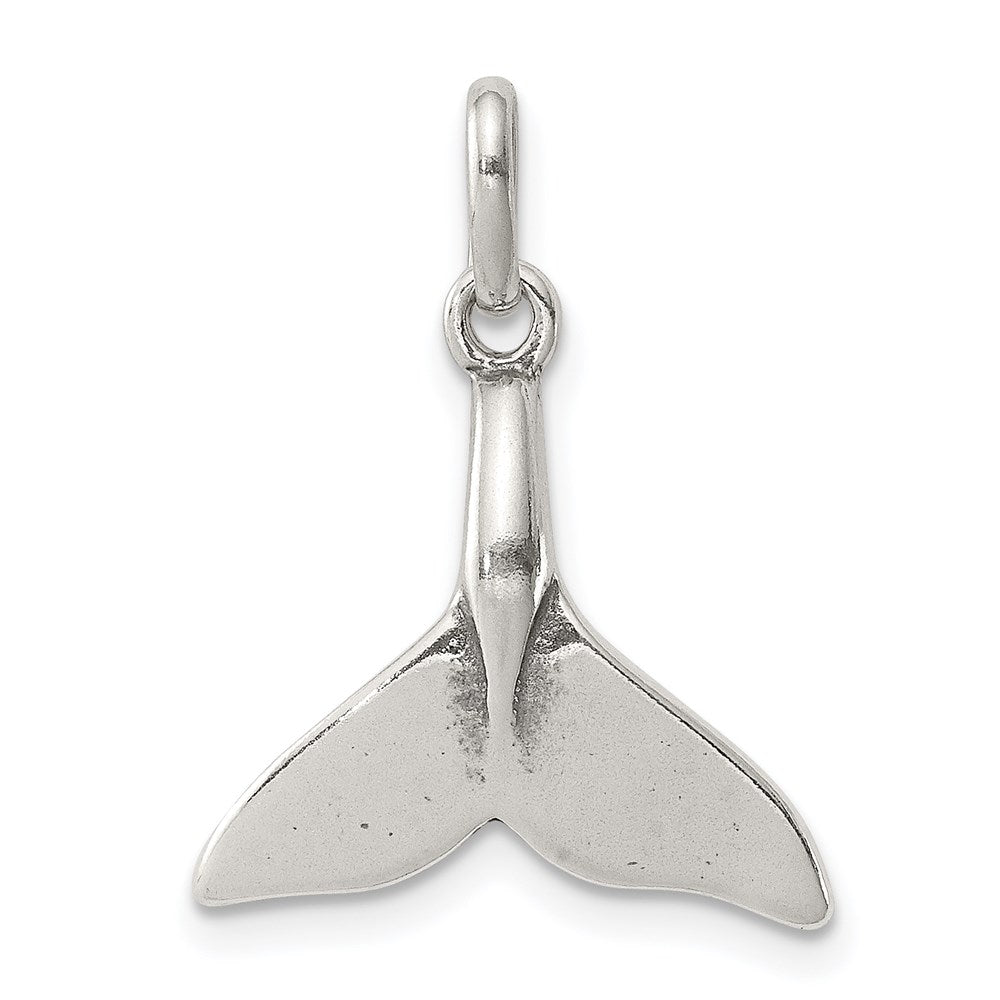 Sterling Silver Whale Tail Charm, 23 x 17 mm