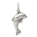 Sterling Silver Antiqued Dolphin Pendant, 20 x 14 mm