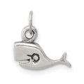 Sterling Silver Antiqued Whale Charm, 9 x 12 mm