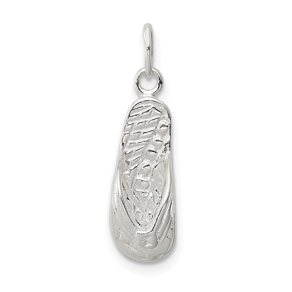 Sterling Silver Flip Flop Charm, 18 x 7 mm