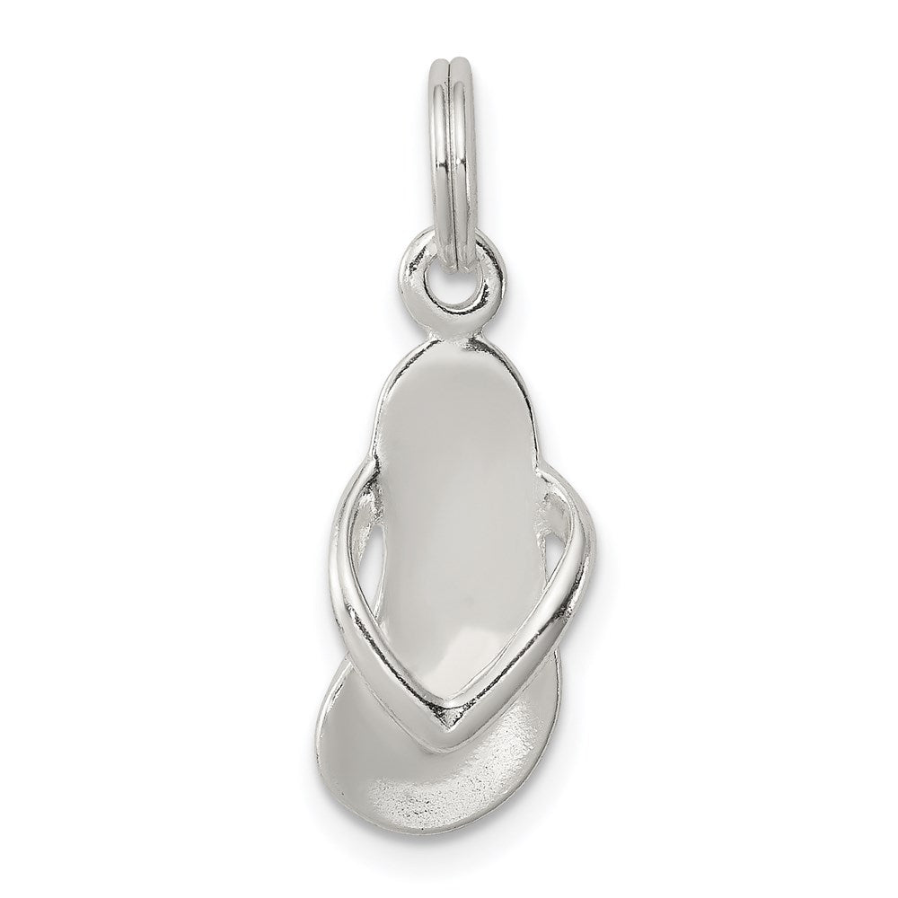 Sterling Silver Flip Flop Charm, 19 x 8 mm