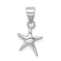Sterling Silver Rhodium-platedStarfish Pendant, 15 x 11 mm