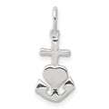 Sterling Silver Hope, Faith, and Charity Charm, 15 x 7 mm