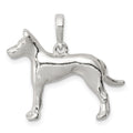 Sterling Silver Great Dane Pendant, 19 x 24 mm