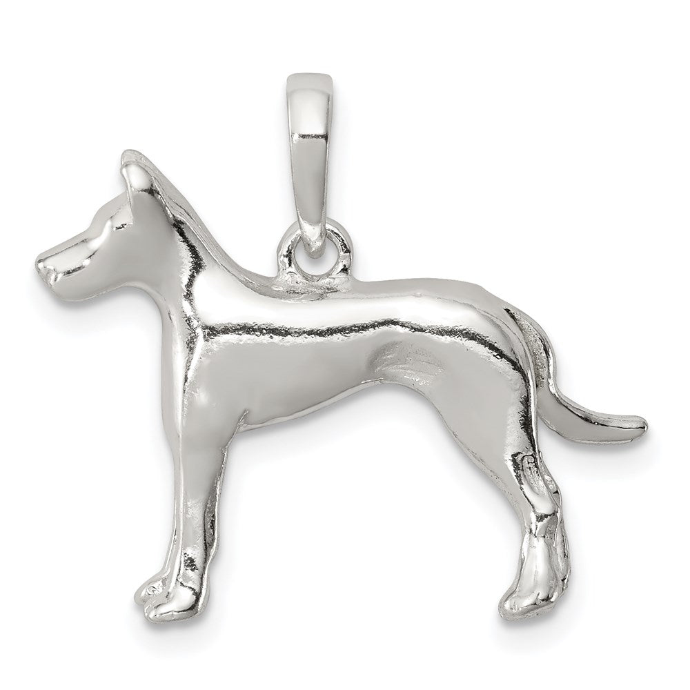 Sterling Silver Great Dane Pendant, 19 x 24 mm