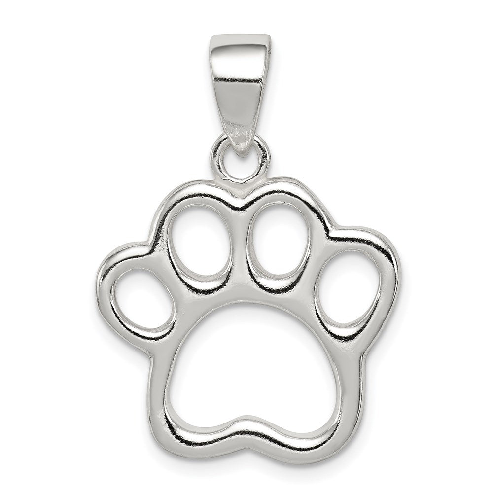 Sterling Silver Paw Pendant, 21 x 20 mm