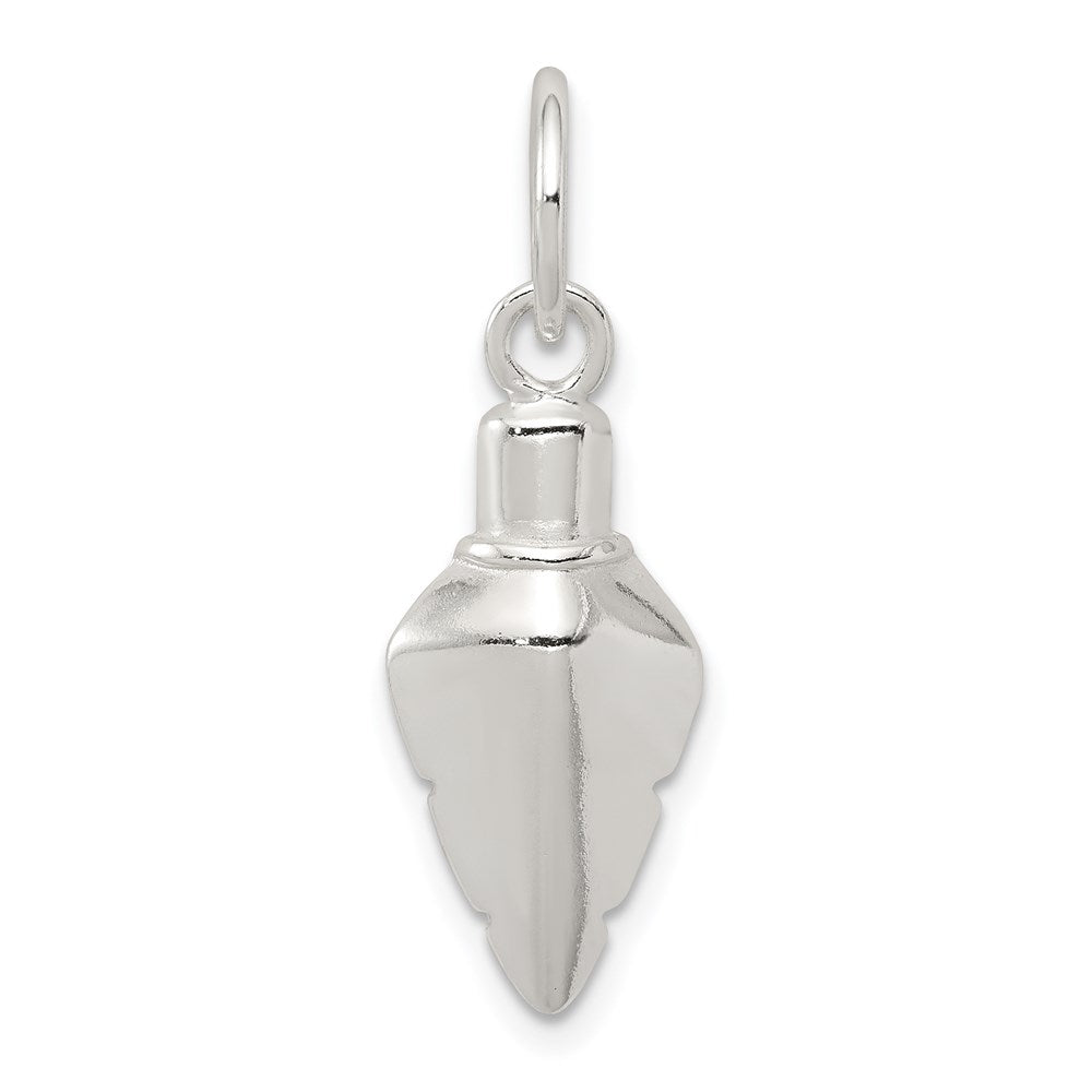 Sterling Silver Polished Arrowhead Charm, 22 x 11 mm