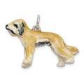 Sterling Silver Enameled Briard Charm, 19 x 29 mm