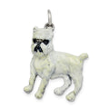 Silver Enamel Brussel Griffon Charm, 23 x 20 mm