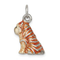 Sterling Silver Enameled Shar Pei Charm, 16 x 11 mm