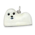 Sterling Silver Enameled Maltese Charm, 14 x 21 mm