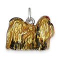 Sterling Silver Enameled Full Shih Tzu Charm, 14 x 20 mm