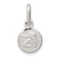 Sterling Silver Rhodium-plated Satin Angel Charm, 17 x 10 mm