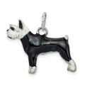 Sterling Silver Enameled Schnauzer Charm, 17 x 22 mm