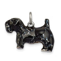 Sterling Silver Enameled Large Scottish Terrier Charm, 13 x 21 mm