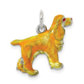 Sterling Silver Enameled Small Cocker Spaniel Charm, 17 x 19 mm