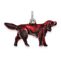 Sterling Silver Enameled Small Irish Setter Charm, 15 x 26 mm