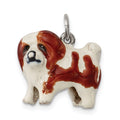 Sterling Silver Enameled Coton De Tulear Charm, 15 x 17 mm