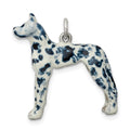 Sterling Silver Enameled Great Dane Charm, 26 x 25 mm