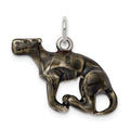 Silver Enamel Medium Greyhound Charm, 16 x 22 mm