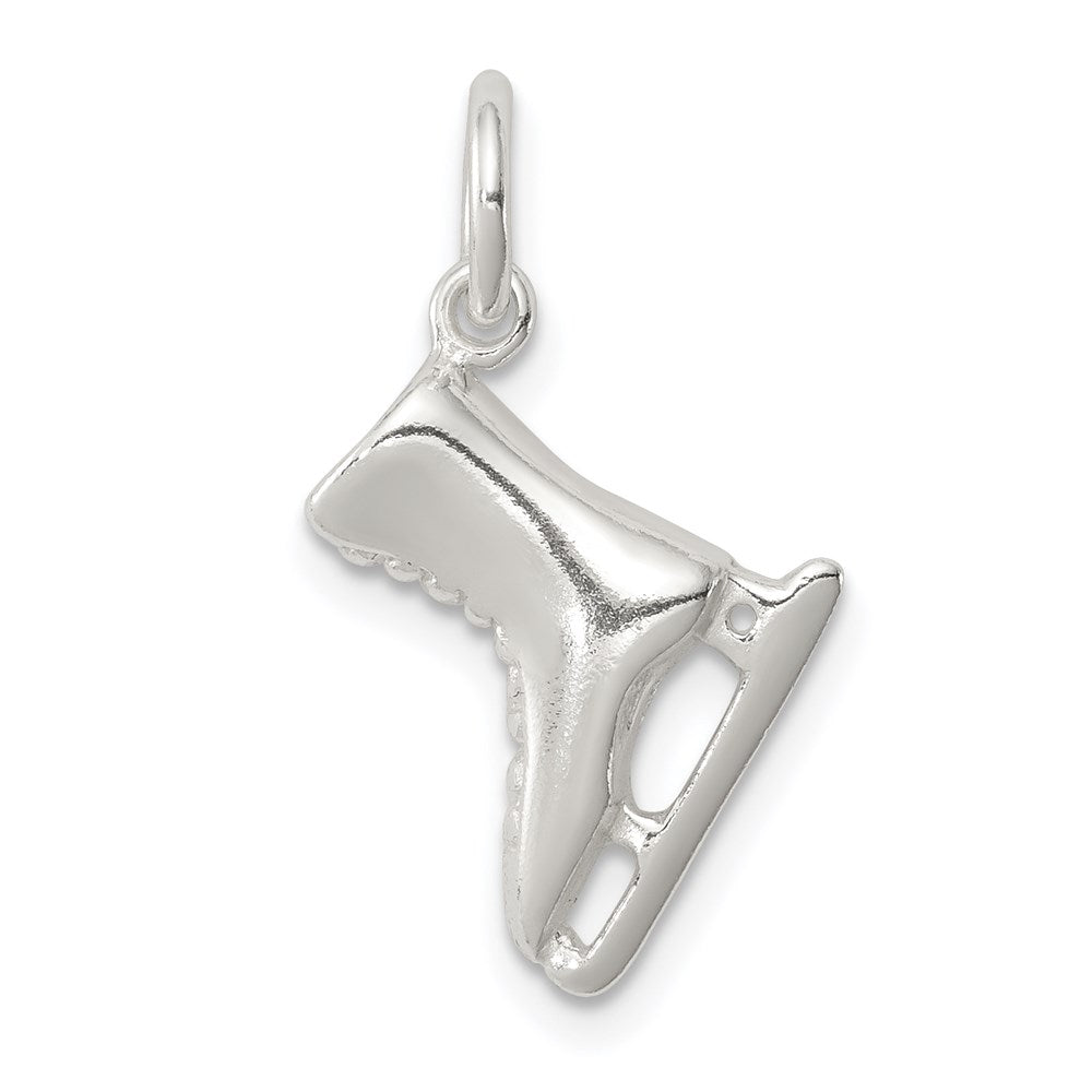 Sterling Silver Ice Skate Charm, 12 x 12 mm